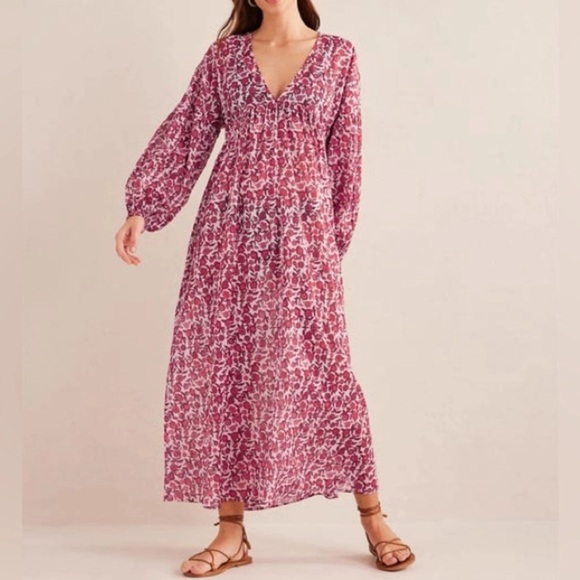 Boden Dresses & Skirts - Boden Pink Floral Long Sleeve Dress